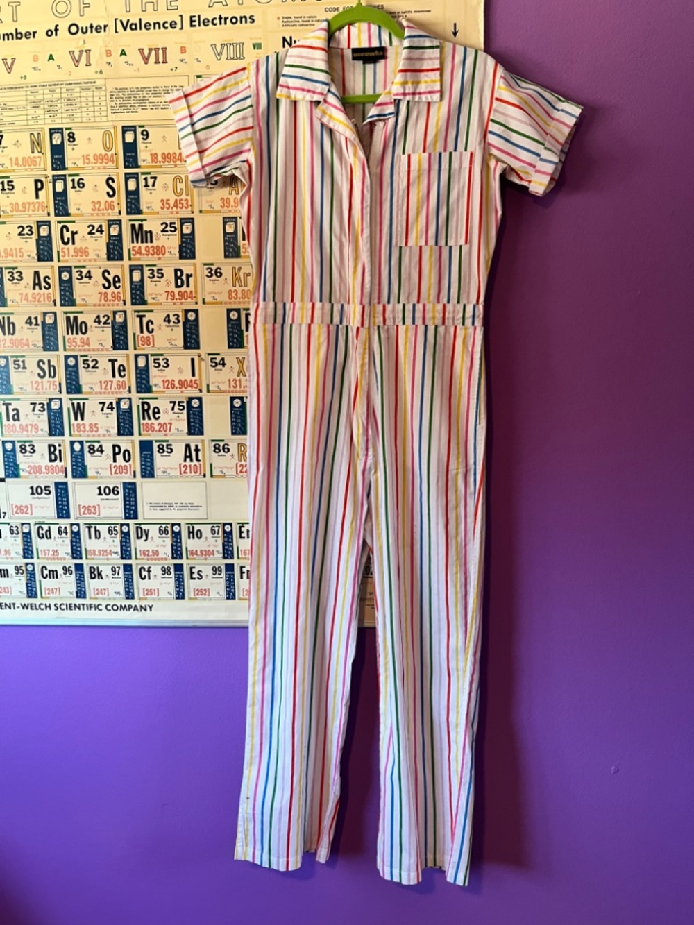 Nooworks Cotton Striped Jumpsuit XS PROFESSIONALLY ALTERED FOR LONG TORSO - Picture 4 of 10